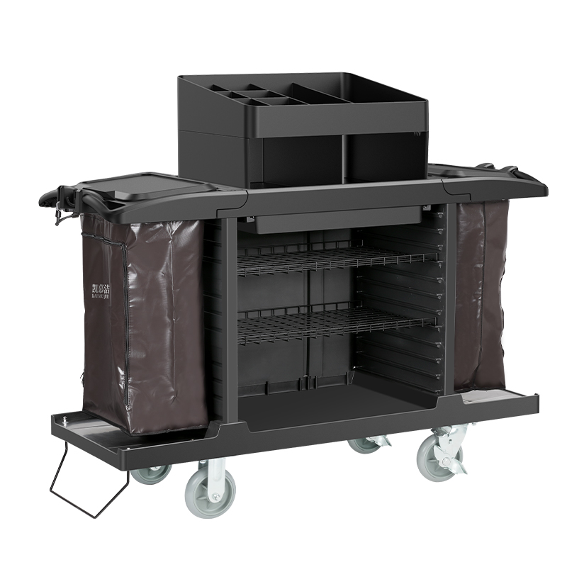 AF08159A Multi-Functional Hotel Service Cart Cleaning Janitor Housekeeping Service Trolley Tool Cart Cleaning trolley